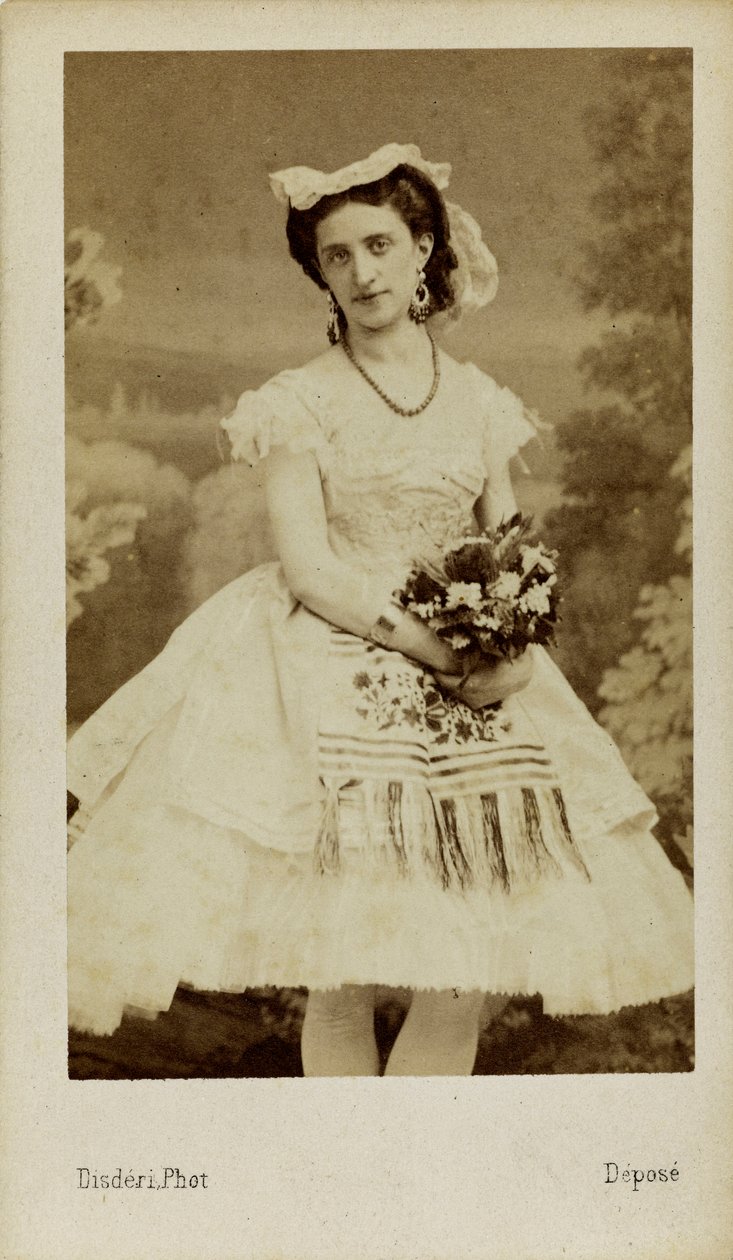 Balettitanssija Marfa Muravyevan muotokuva 1838-1879, 1863. tekijältä Andre Adolphe Eugene Disderi