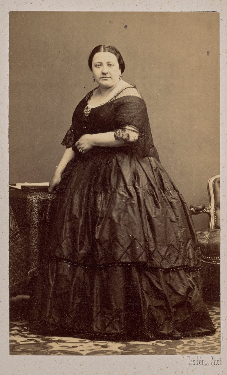 Oopperalaulaja Marietta Albonin muotokuva 1826-1894, 1862. tekijältä Andre Adolphe Eugene Disderi