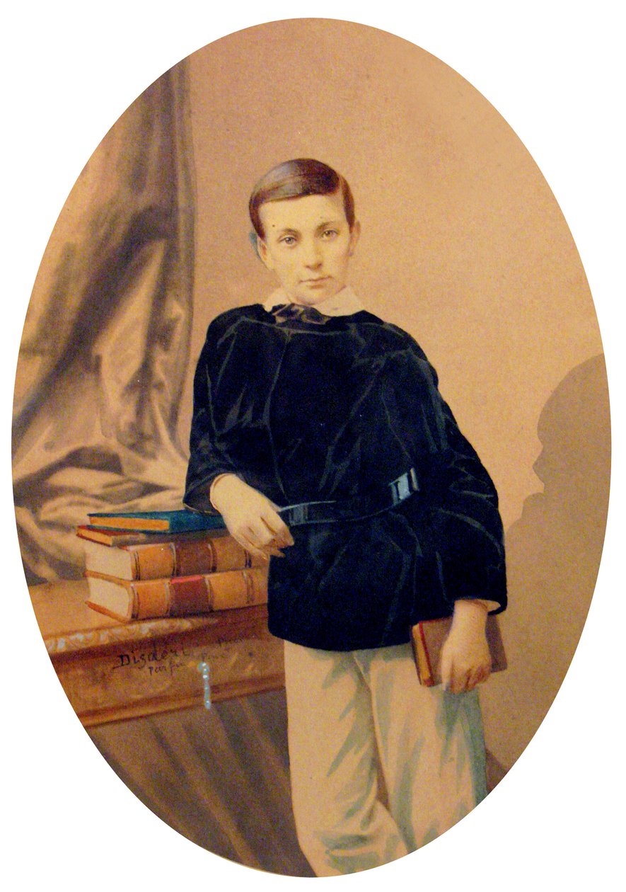 Monacon prinssi Albert I, n. 1860 (maalattu valokuva) tekijältä Andre Adolphe Eugene Disderi