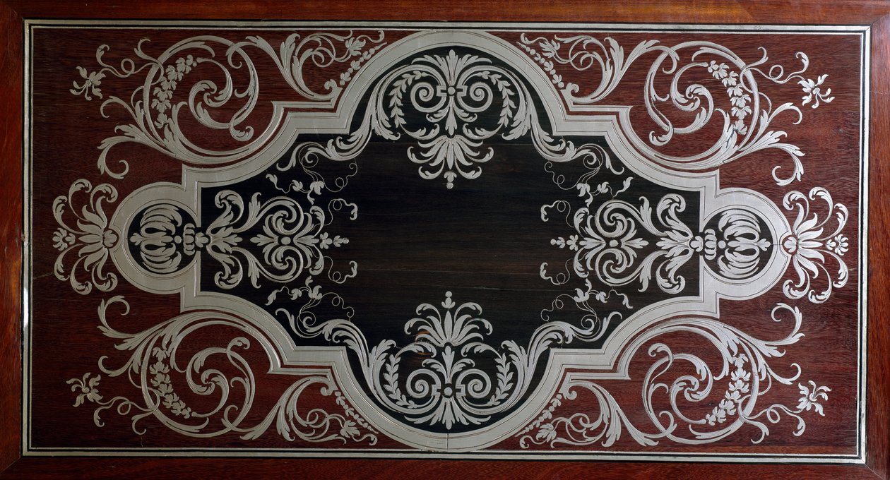 Koriste eebenpuisen kaapin oven sisäpuolella, Andre-Charles Boulle (1642-1732), Ranska tekijältä Andre Charles Boulle