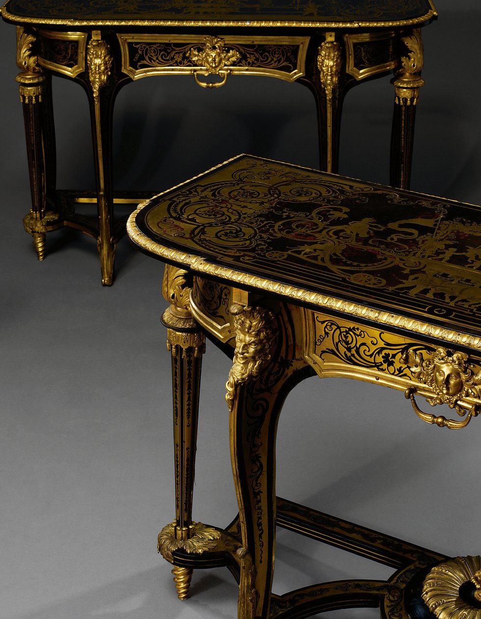 Yhteensopiva Louis XIV -laituripöytien pari, n. 1710 tekijältä Andre Charles Boulle