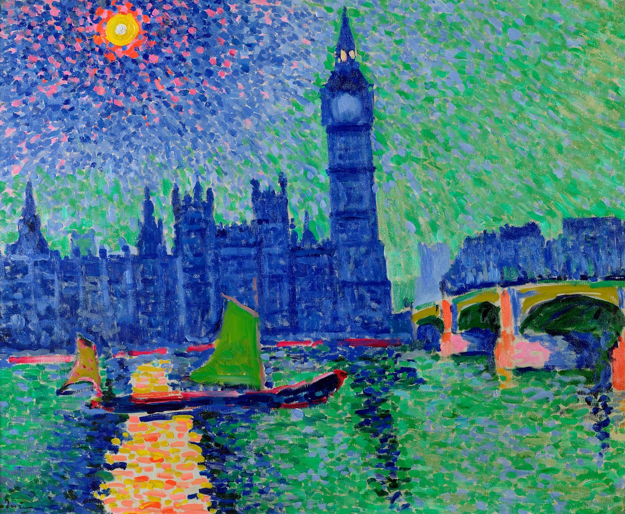 Big Ben, Lontoo, noin 1906-7 (öljy kankaalle). tekijältä Andre Derain