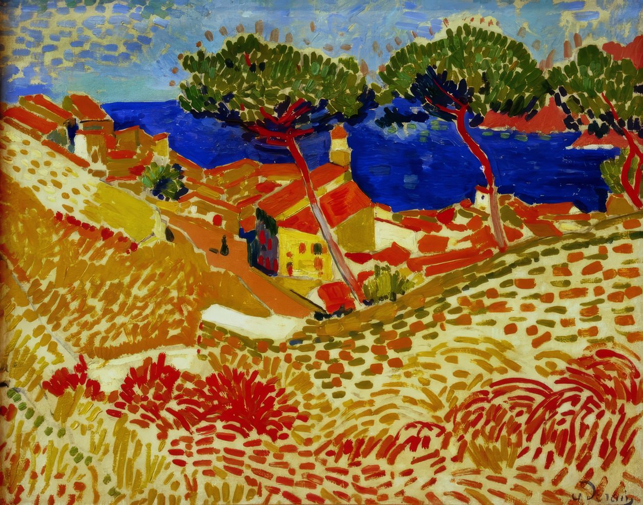 Collioure, kylä meren rannalla tekijältä Andre Derain