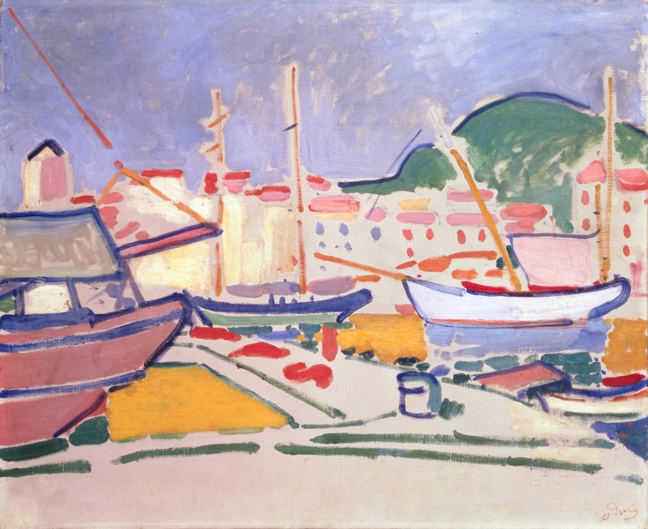 Satama, noin 1905 (öljy kankaalle). tekijältä Andre Derain