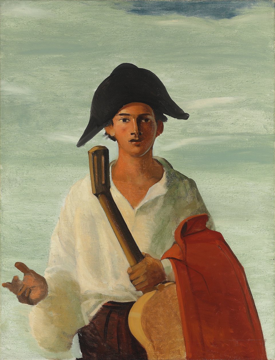 Harlekiini pitelee kitaraa, noin 1930 (öljy kankaalle). tekijältä Andre Derain