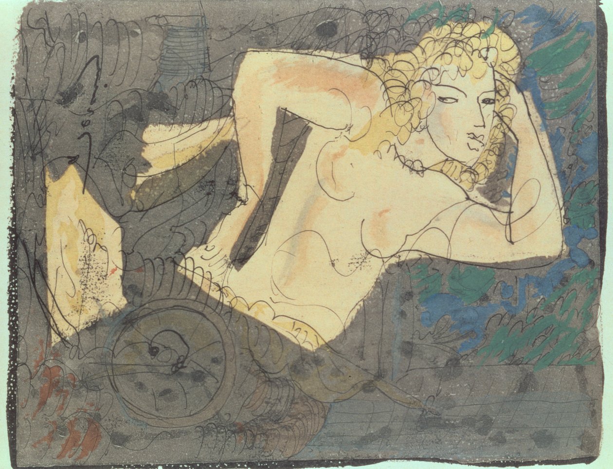 Kuvitus Paul Valeryn (1871-1945) runoon "Kehrääjä", "Albums of Ancient Verse, Charms" (sekatekniikka). tekijältä Andre Derain