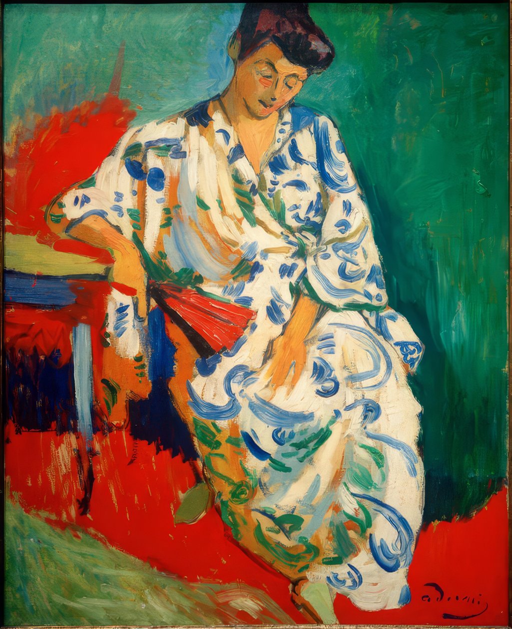 Nainen huivin kanssa, Madame Matisse kimonon kanssa tekijältä Andre Derain