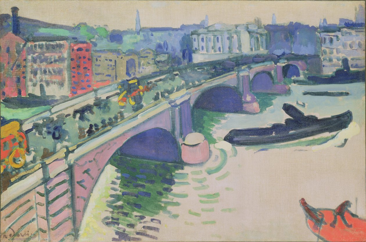 Lontoon silta, noin 1906 (öljy kankaalle). tekijältä Andre Derain