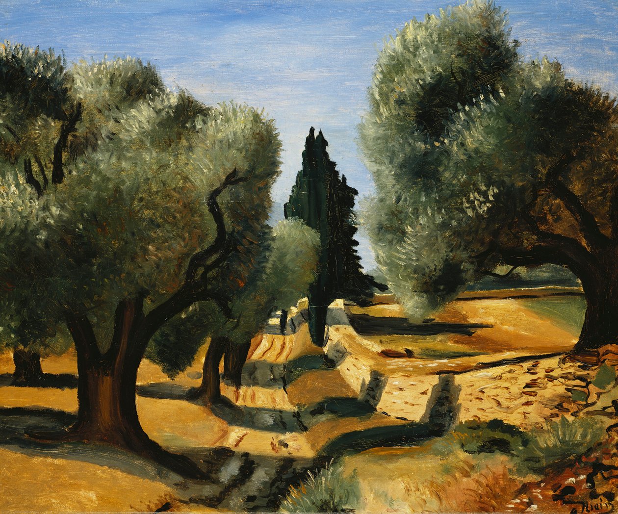 Oliivipuut Provencessa; Oliviers en Provence tekijältä Andre Derain