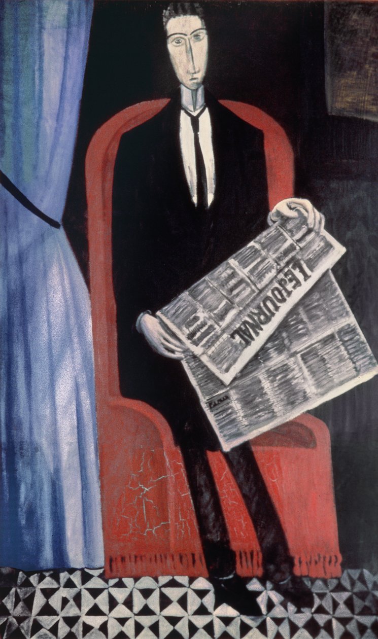 Muotokuva miehestä sanomalehden kanssa tekijältä Andre Derain