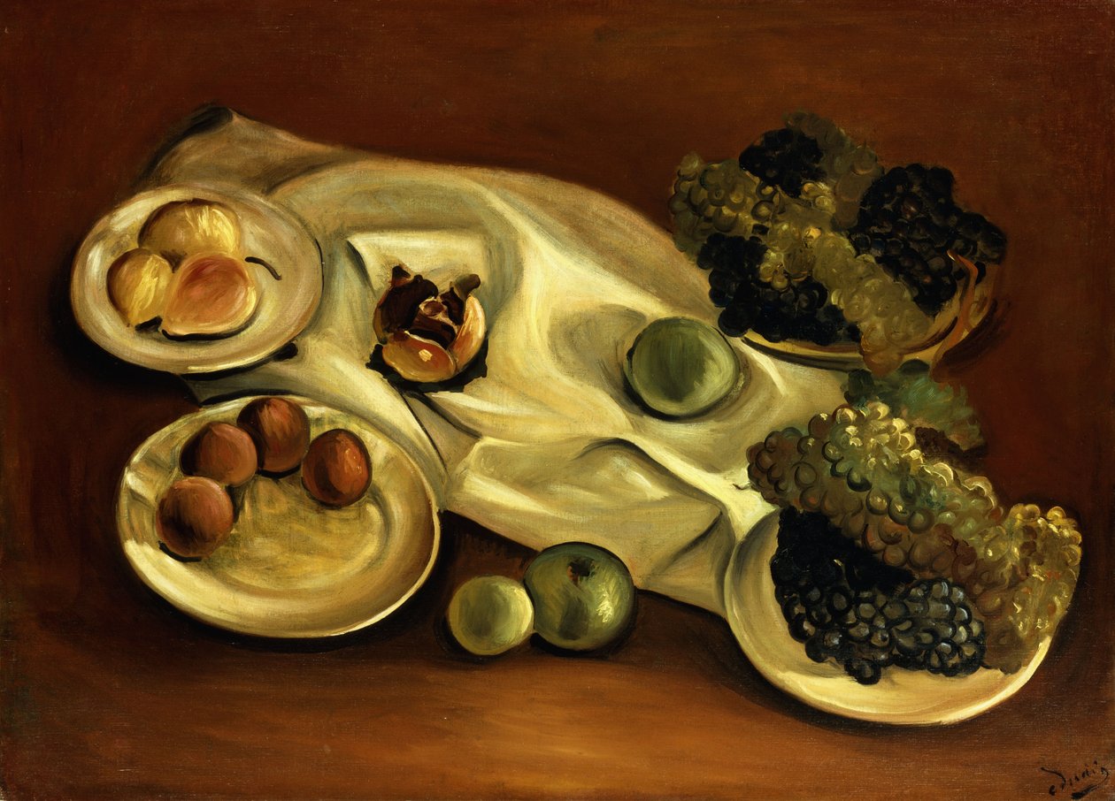 Asetelma hedelmien kanssa; Nature Morte aux Fruits (Hedelmien luonto) tekijältä Andre Derain