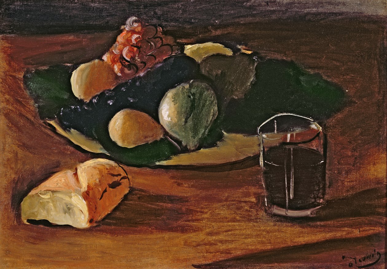 Asetelma viinilasillisen kanssa, noin 1932 (öljy kankaalle). tekijältä Andre Derain
