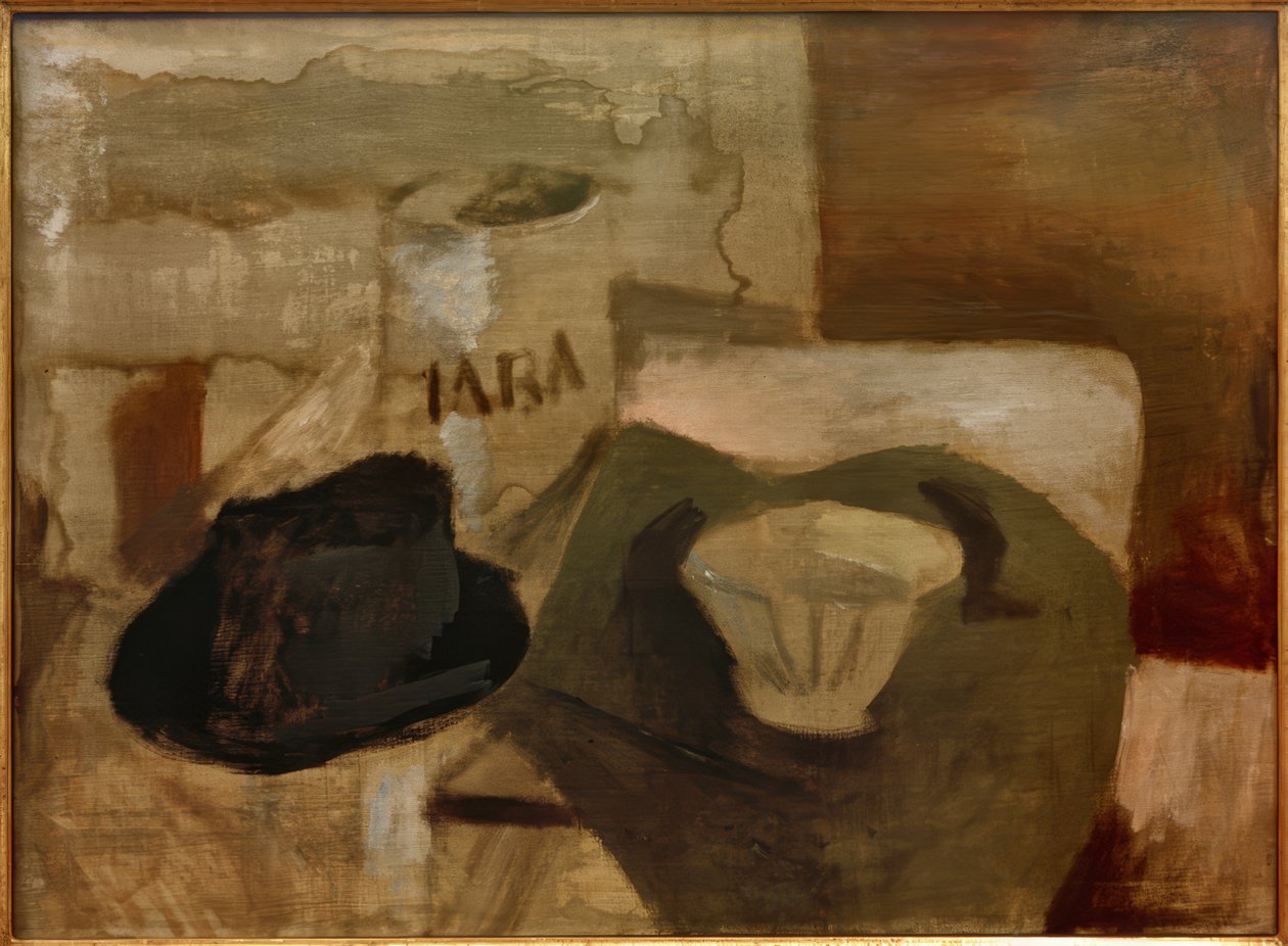 Asetelma hattu ja astiat tekijältä Andre Derain