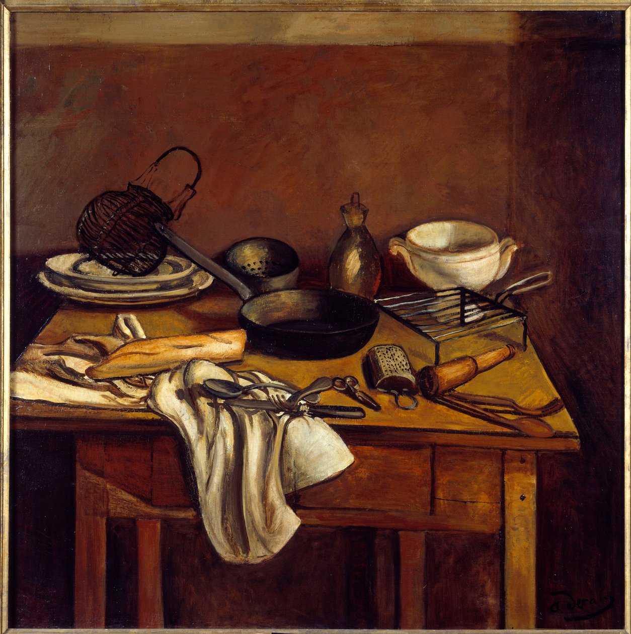 Keittiönpöytä, noin 1922 (öljy kankaalle) tekijältä Andre Derain