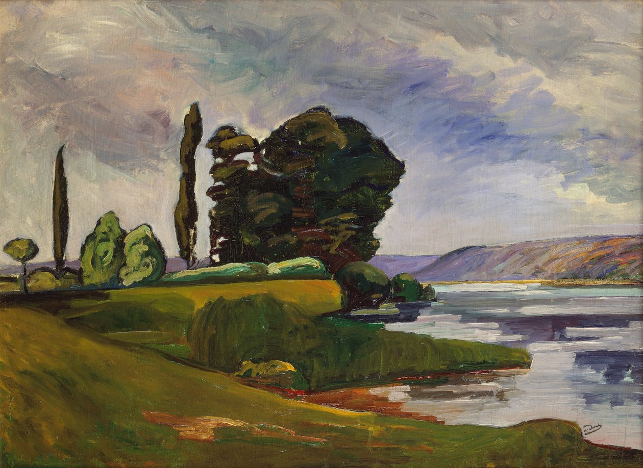 Seinen ranta Chatoun lähellä, noin 1899-1900 (öljy kankaalle). tekijältä Andre Derain