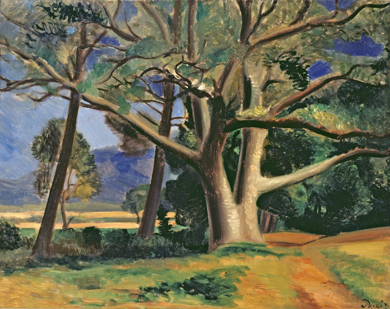 Iso puu, n.1929-30 (öljy kankaalle) (ks. myös 287578) tekijältä Andre Derain