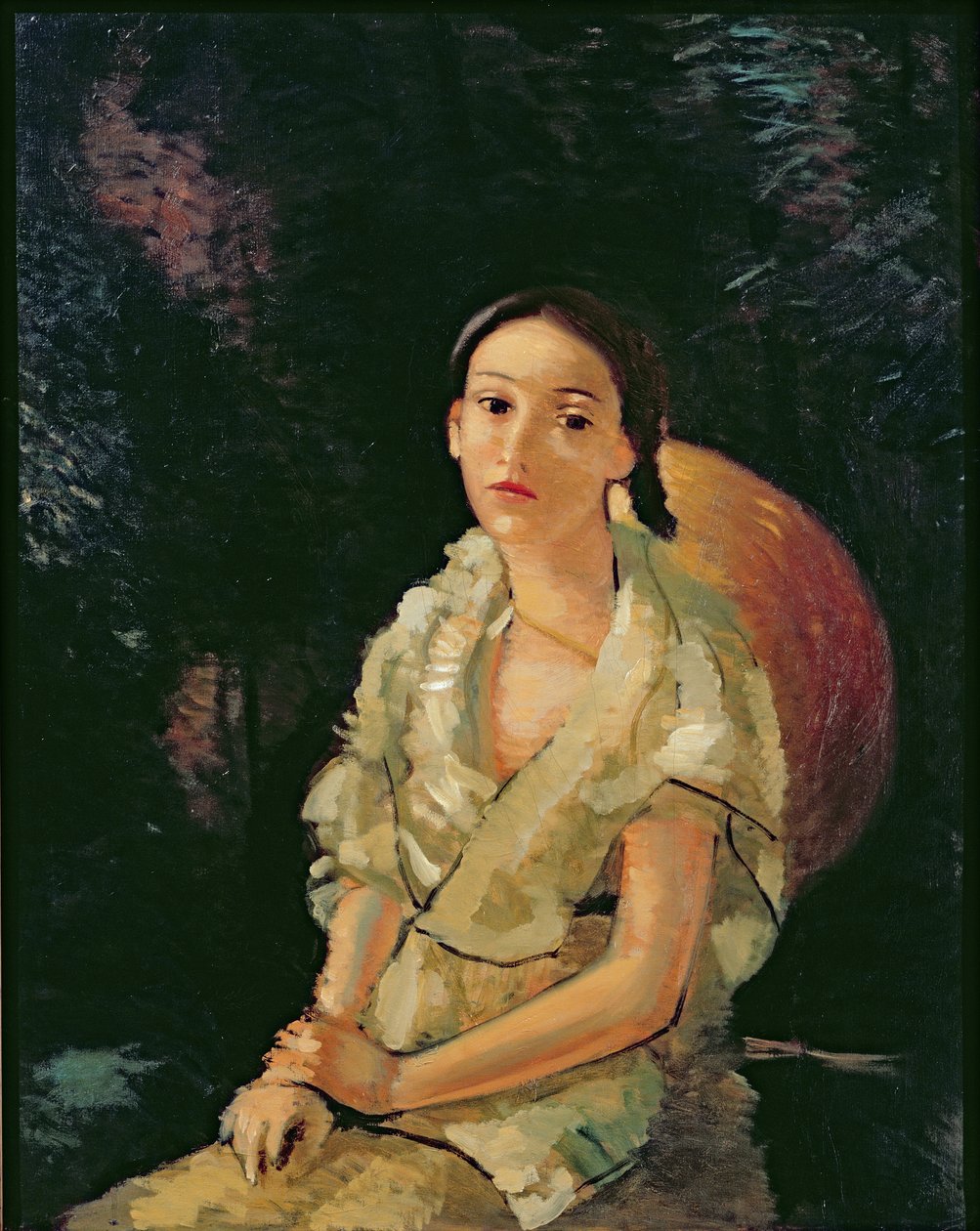 Istuva maalarin veljentytär, n.1931 (öljy kankaalle) (ks. myös 287563) tekijältä Andre Derain