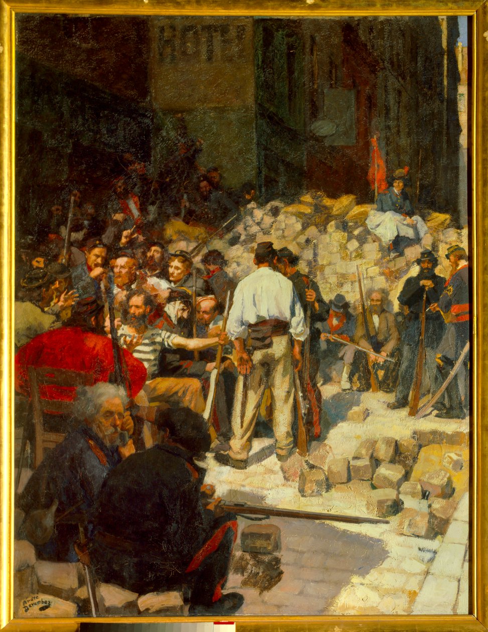 Barrikadi tai odotus toukokuussa 1871 (öljy kankaalle tekijältä Andre Devambez