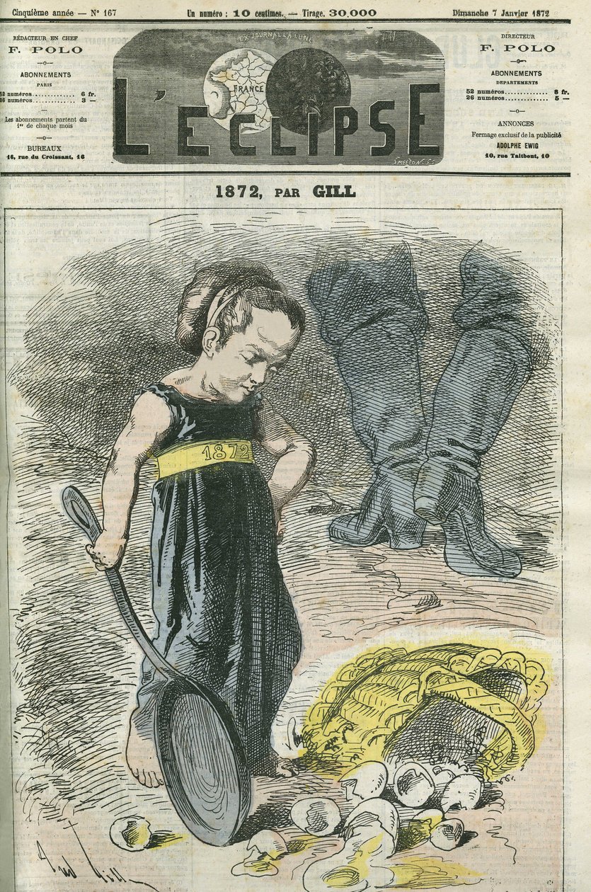 1872, pieni tyttö katsoo halkeamiaan. Kansi "" L