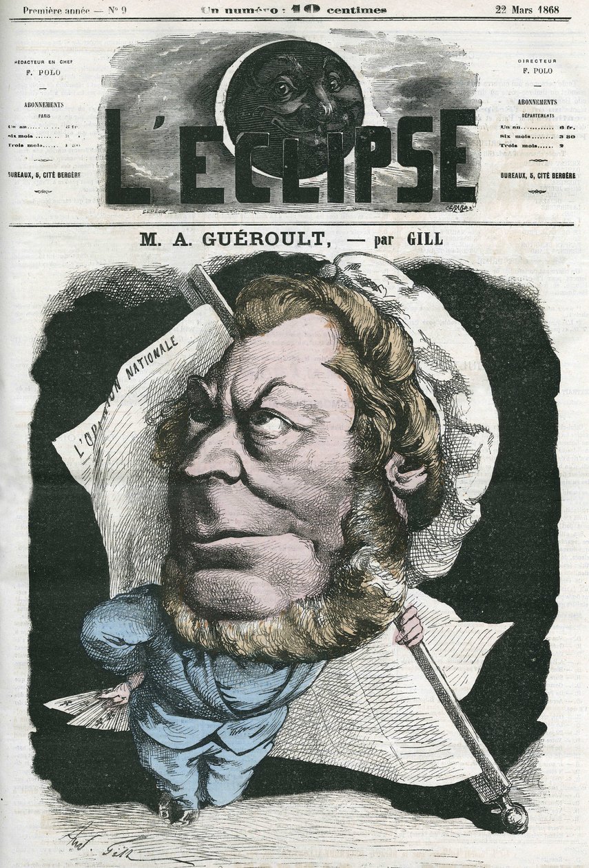 Adolphe Georges Gueroult (1810-1872), ranskalainen Saint-Simonians-toimittaja. Kansi "" L