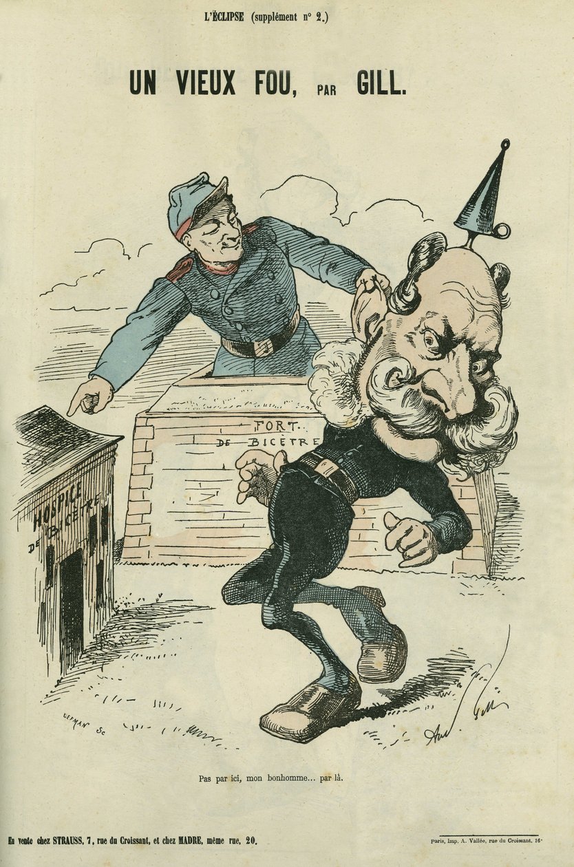 Vanha hölmö, saksalaisen William I:n (1797-1888) karikatyyri. Täydennys Gillin "" L