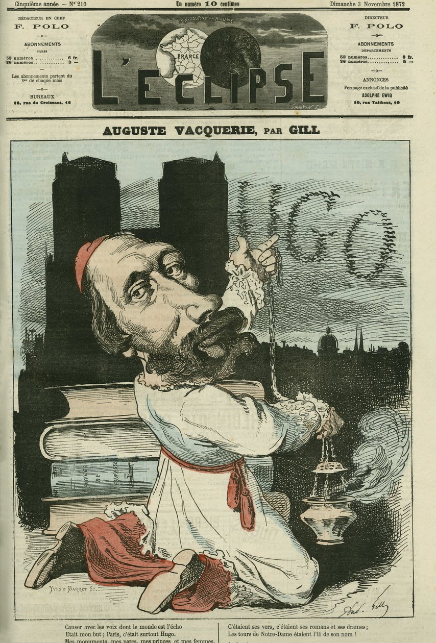 Auguste Vacquerie (1819-1895), ranskalainen runoilija, näytelmäkirjailija ja toimittaja. Kansi "" L