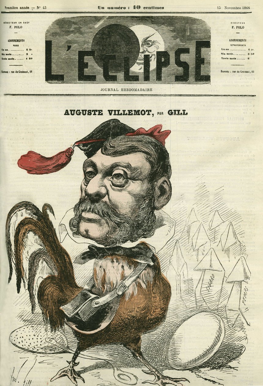 Auguste Villemot (1811-1871), ranskalainen toimittaja. Kansi "" L