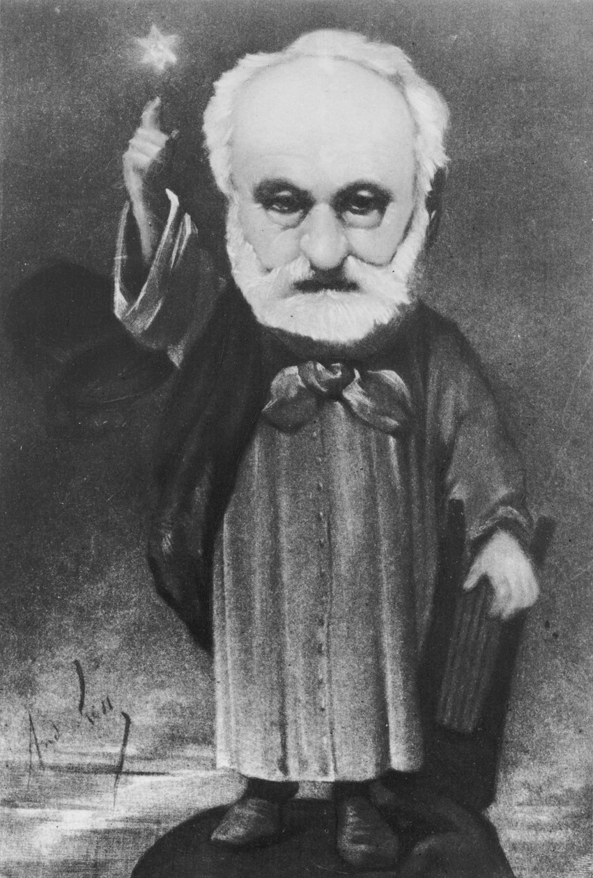 Karikatyyri Victor Hugosta (1802-85) taikurina tekijältä Andre Gill
