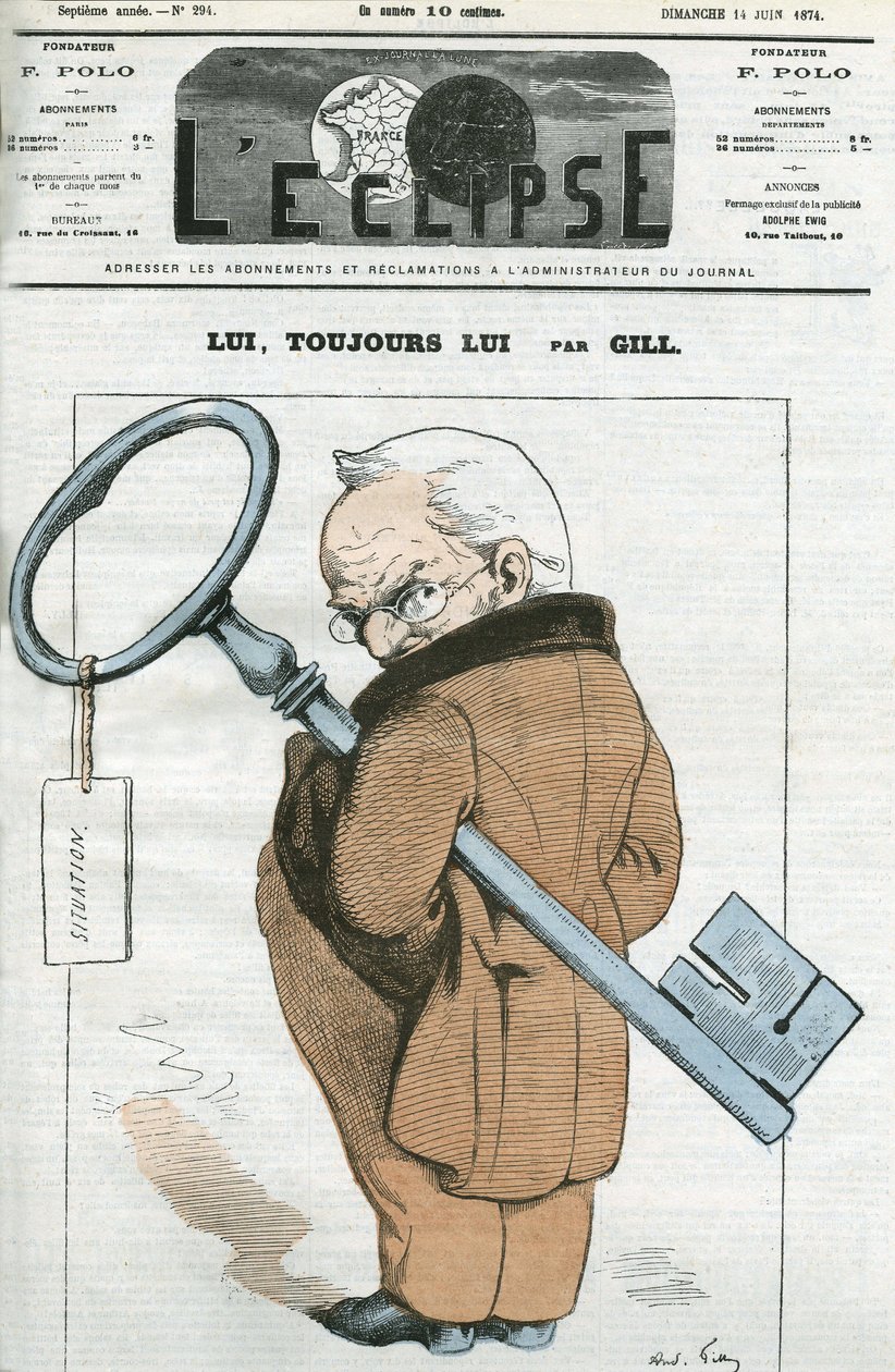 Sarjakuva: Adolphe Thiers (1797-1877), ranskalainen valtiomies. Kansi "" L