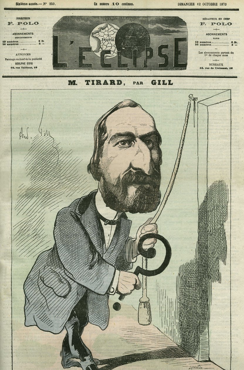 Sarjakuva Pierre Tirard (1827-1893), ranskalainen poliitikko. Kansi "" L