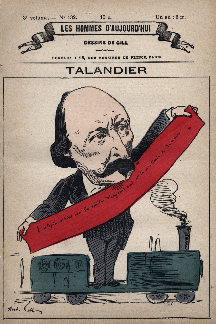Sarjakuva Alfred Talandierista (1822-1890) Englannin poliitikko elokuvasta "Les Hommes d