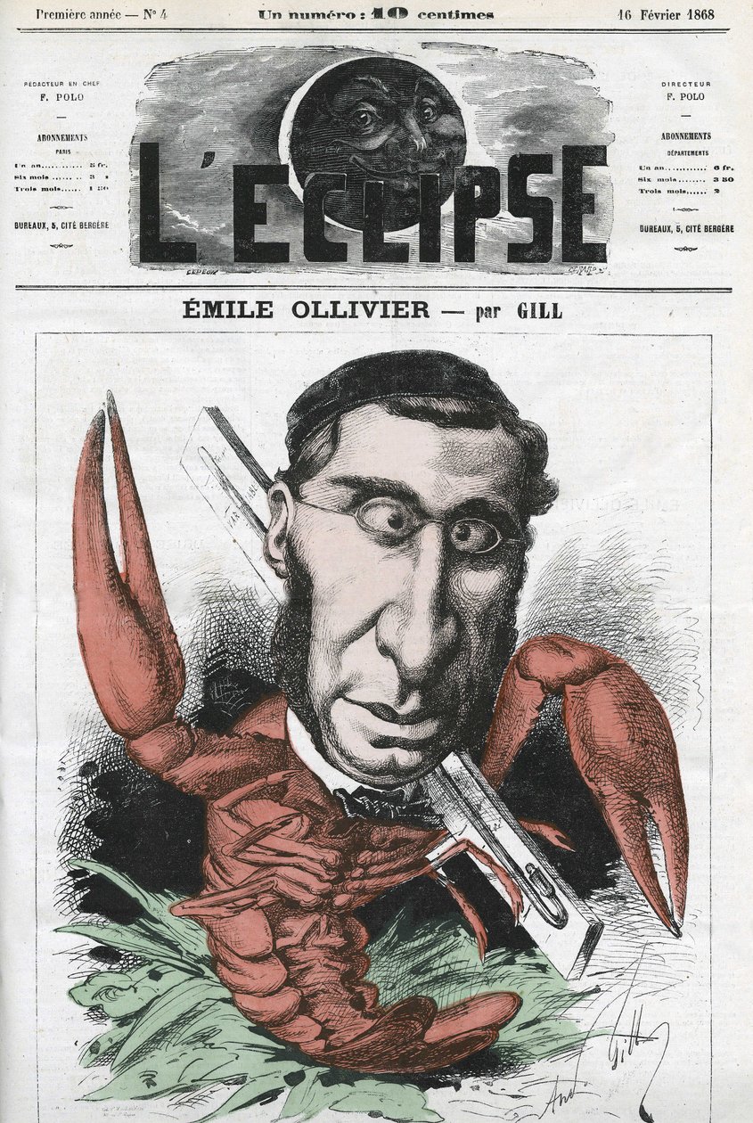 Emile Ollivier (1825-1913), ranskalainen poliitikko. Kansi "" L