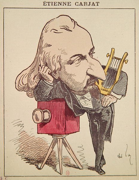 Etienne Carjat, c. 1890 (väri litho) tekijältä Andre Gill
