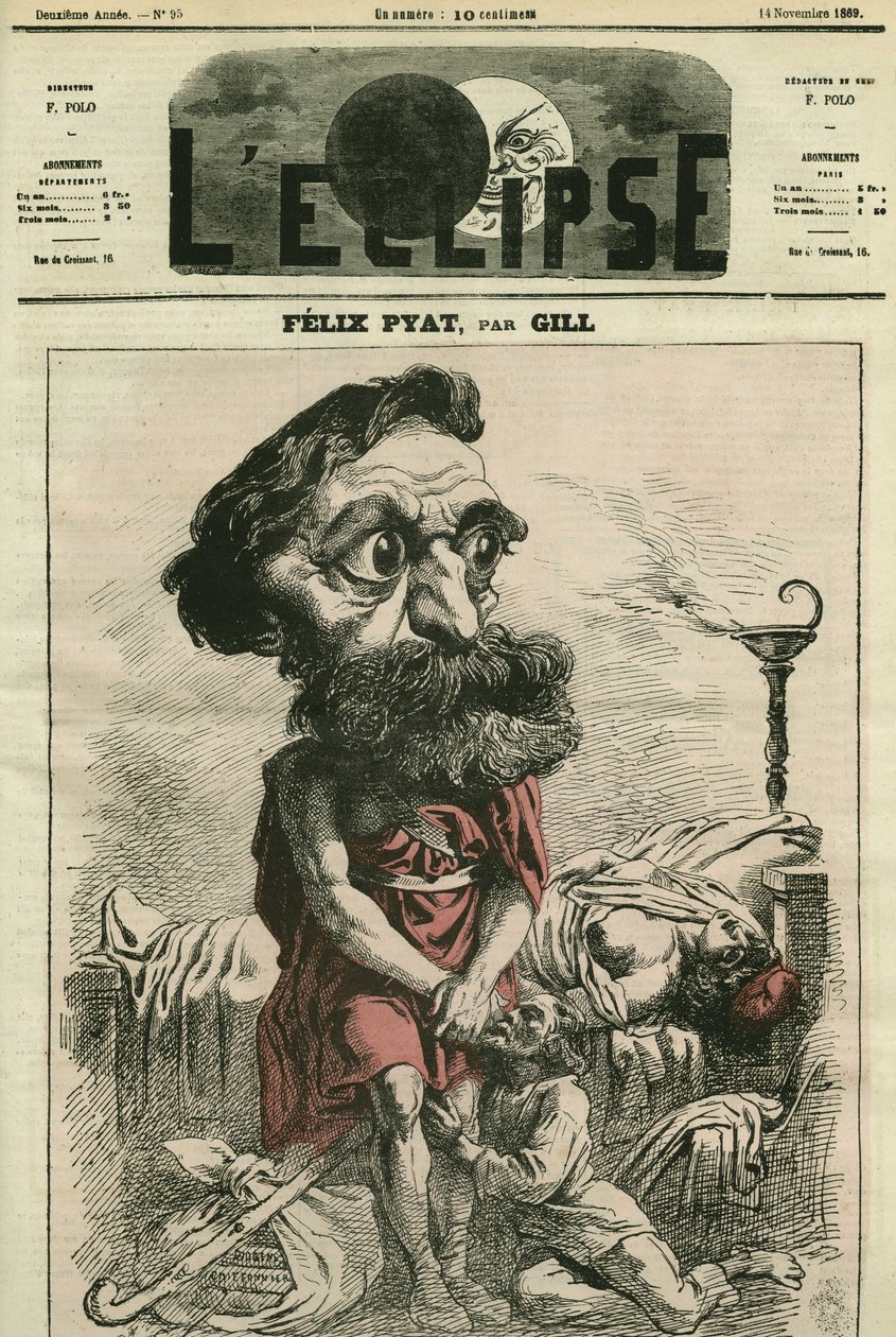 Felix Pyat (1810-1889), ranskalainen lakimies, kirjailija ja poliitikko. Kansi "" L
