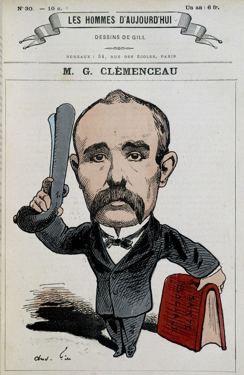 Georges Clémenceau - Gill, teoksessa "Tämän päivän miehet"" tekijältä Andre Gill