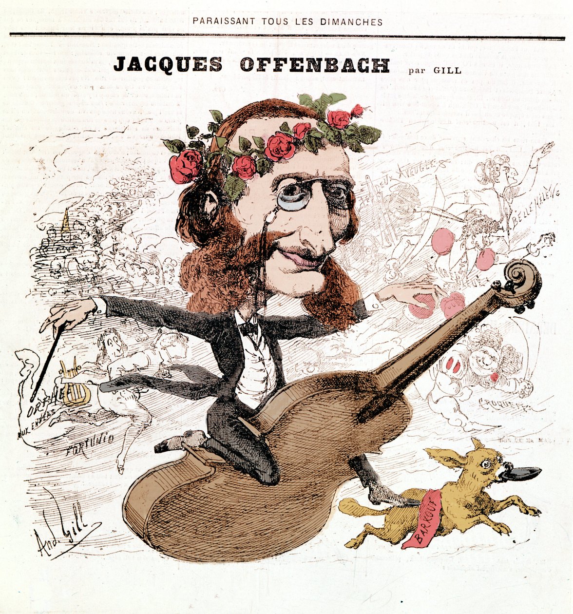 Jacques Offenbach (1819 - 1880), Gillin sarjakuva tekijältä Andre Gill