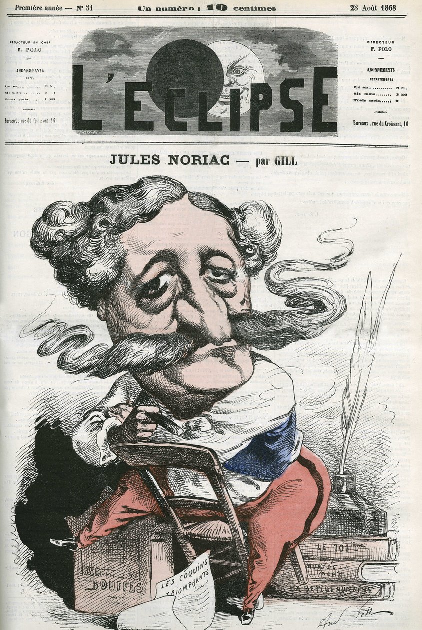 Jules Noriac (1827-1882), ranskalainen kirjailija, kriitikko ja toimittaja. Kansi "" L