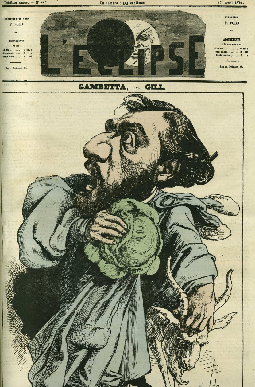 Leon Gambetta (1838-1882), ranskalainen poliitikko. Kansi "" L