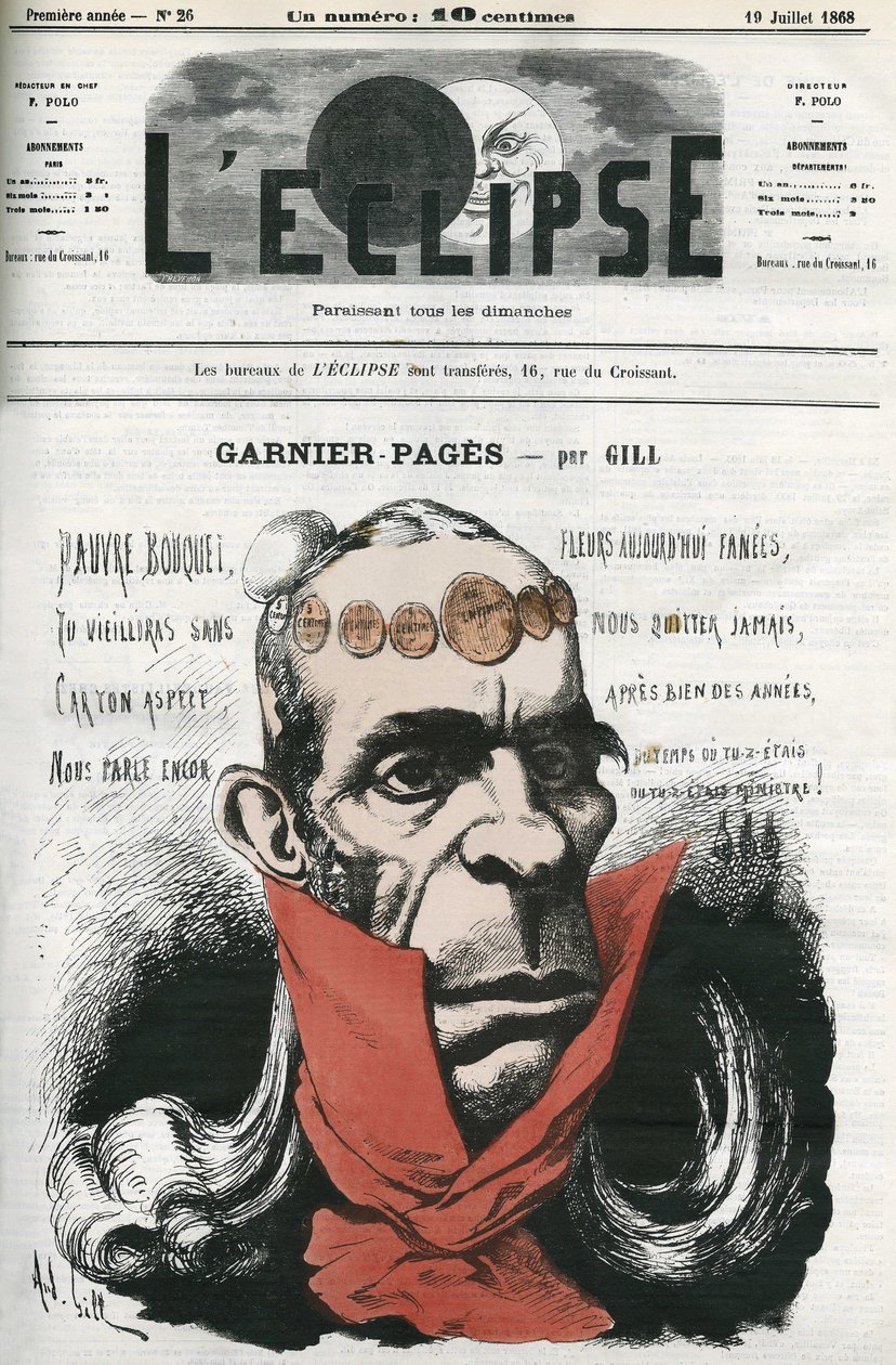 Louis Antoine Garnier-Pages (Garnier Pages) (1803-1878), ranskalainen poliitikko. Kansi "" L