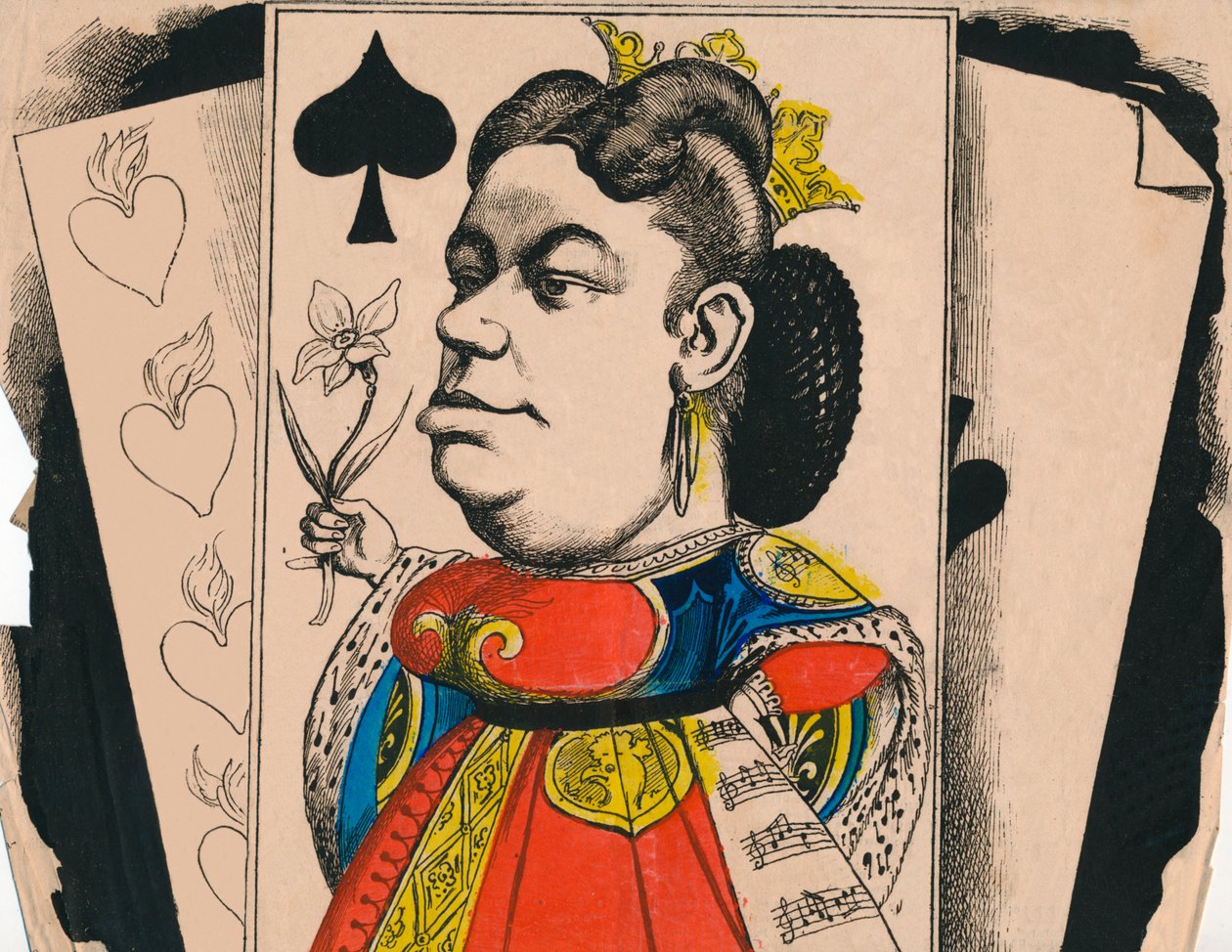 Marie Sass Oopperateatterista, 1867. tekijältä Andre Gill