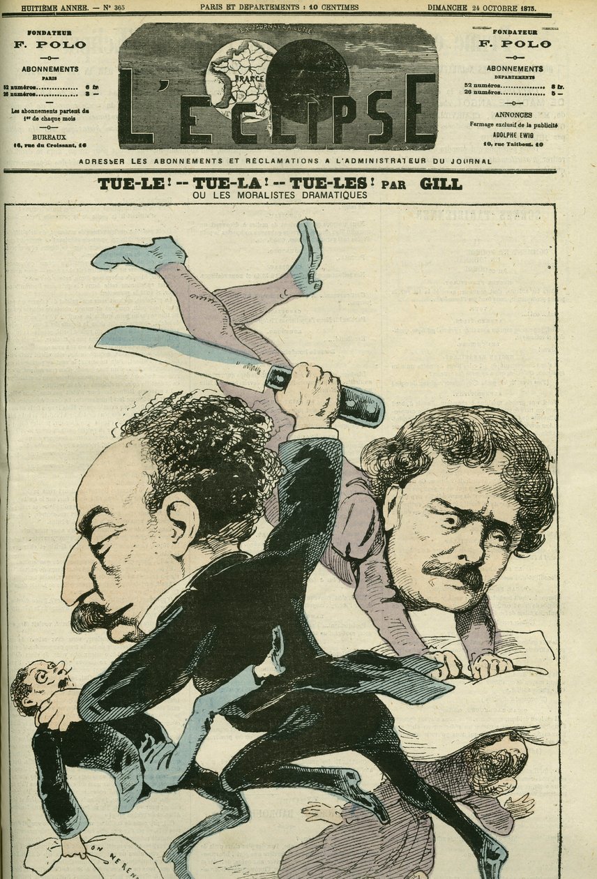 Muotokuva Alexandre Dumas Jr.:stä (1824-1895), ranskalaisesta kirjemiehestä ja Ernesto Rossista. Kansi "" L