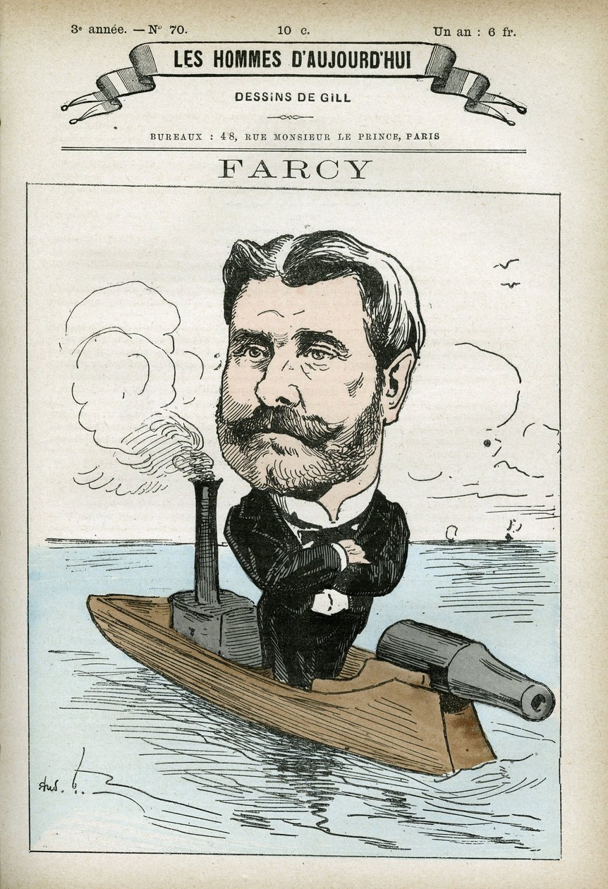 Muotokuva Alphonse Farcysta (1817-?), ranskalaisesta muotokuvasta. Karikatyyri Gill, Paris. tekijältä Andre Gill