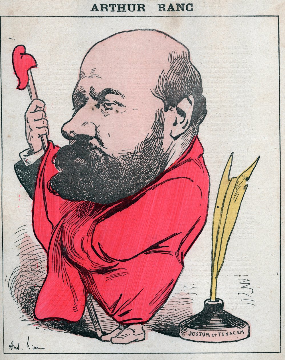 Arthur Rancin (1831-1908) muotokuva ranskalaisesta toimittajasta ja poliitikosta - Andre Gillin sarjakuva elokuvassa "Les Hommes d