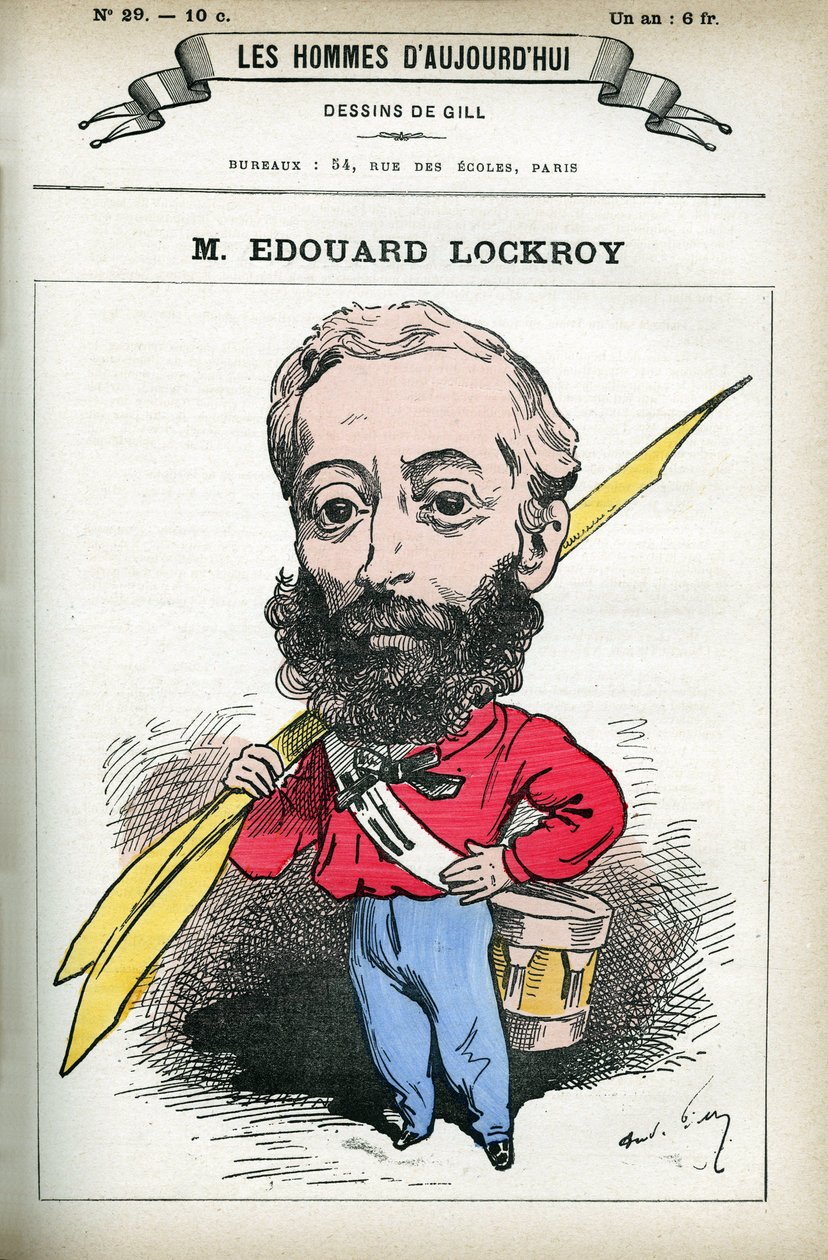 Ranskalaisen poliitikon Edouard Lockroyn (1838-1913) muotokuva. Gillin sarjakuva elokuvassa "Les Homme d