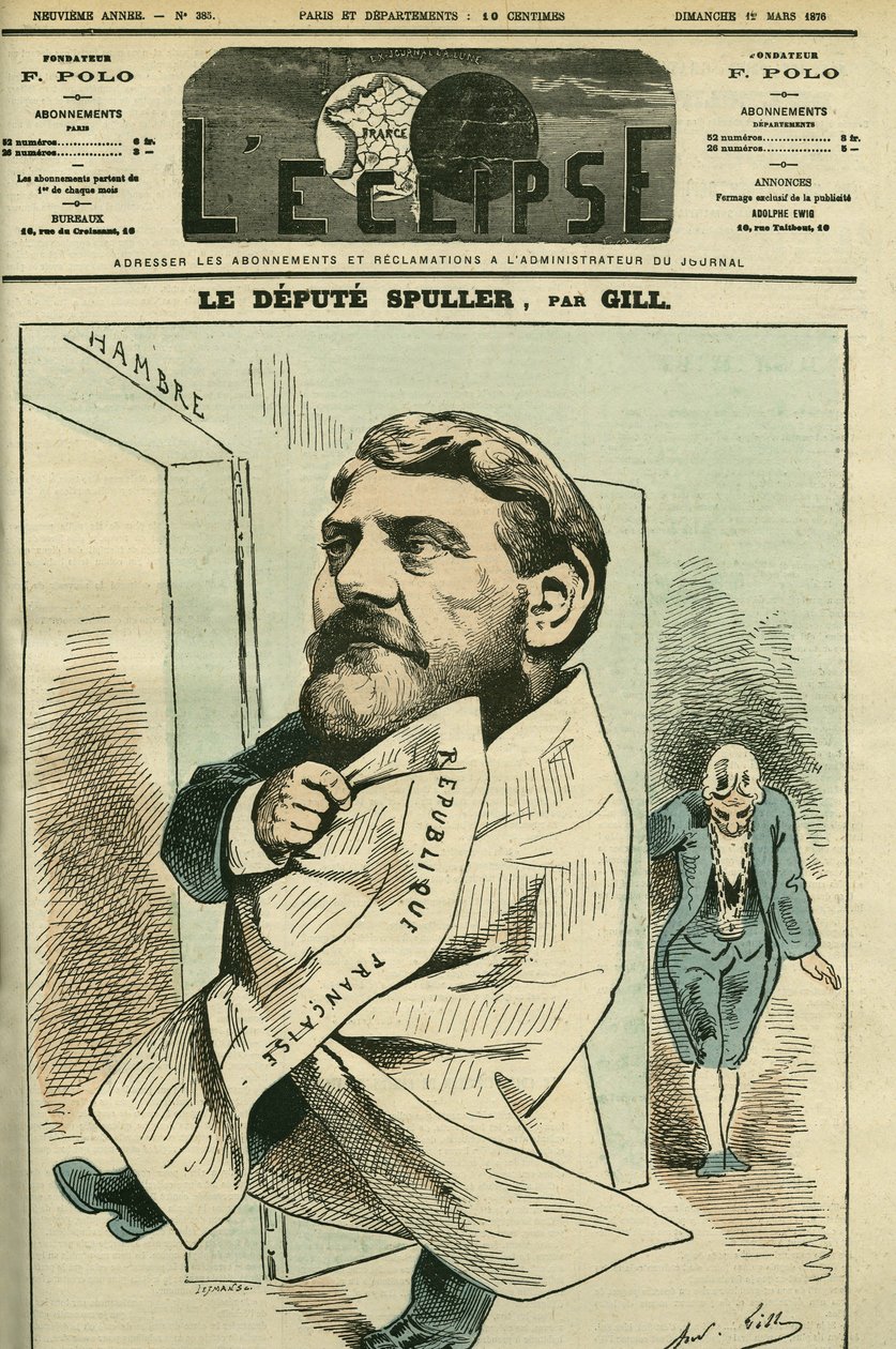 Muotokuva Eugene Spelleristä (1835-1896), ranskalainen lakimies, journalisti, kirjailija ja poliitikko. Kansi "" L