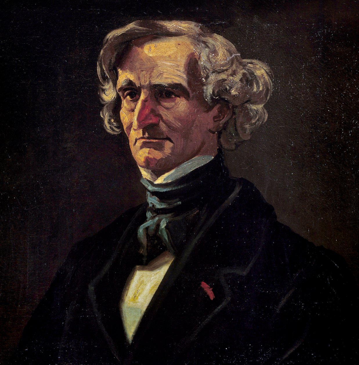 Hector Berliozin (1803-1869), ranskalaisen säveltäjän muotokuva. yksityiskohta Andre Gillin (1840-1885) maalauksesta tekijältä Andre Gill