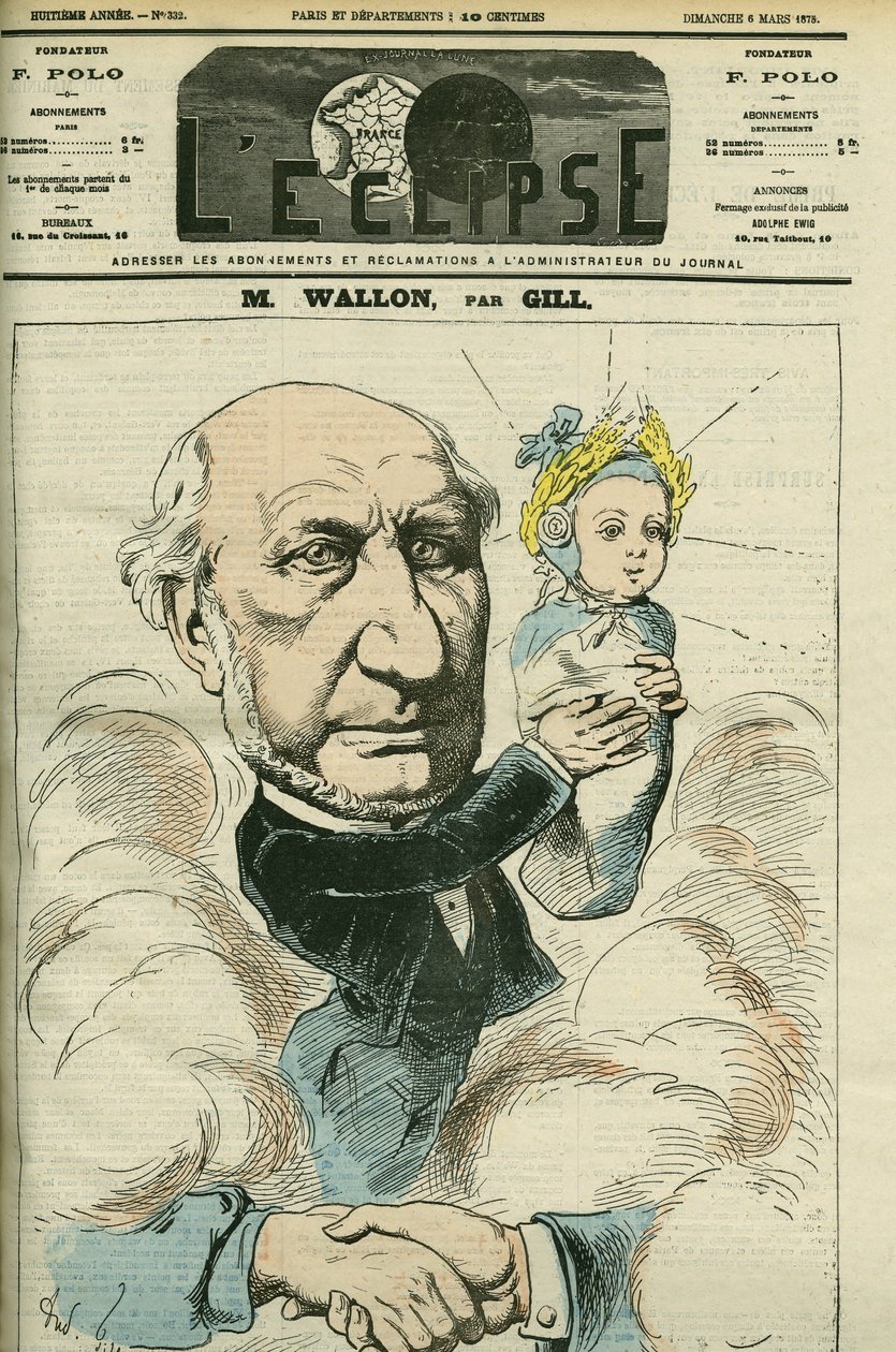 Tasavallan isänä pidetyn ranskalaisen historioitsijan ja poliitikon Henri Wallonin (1812-1904) muotokuva. Kansi "" L