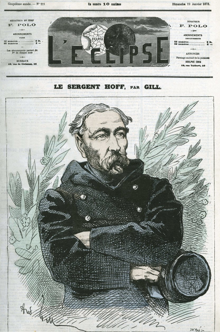 Muotokuva kersantti Ignace Hoffista (1836-1902), sotilasta, vuoden 1870 sodan Preussia vastaan ​​sankareista. Kansi "" L