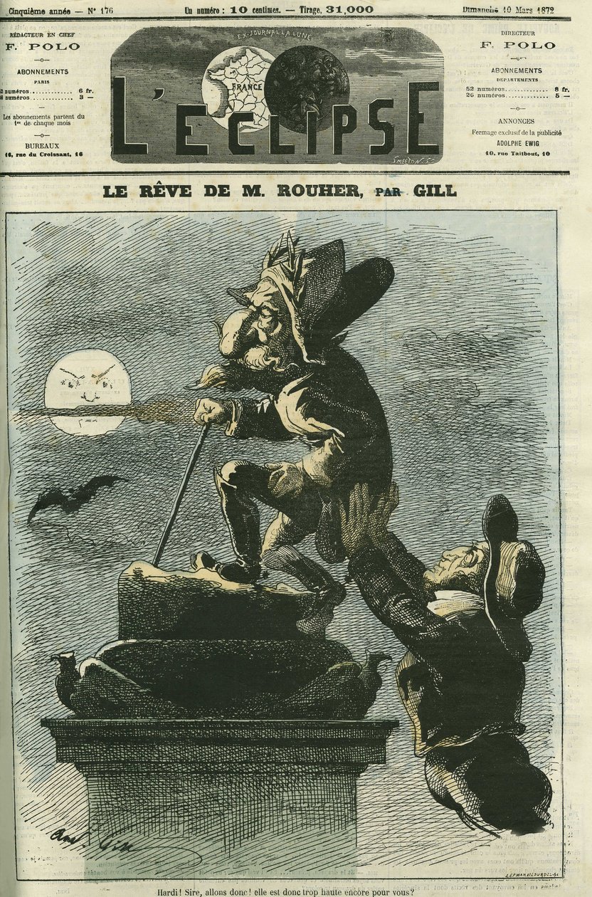 Rouherin, Eugene Rouherin (1814-1884), poliitikon, Napoleon III:n ministerin ja Bonapartistipuolueen johtajan unelma, hän haaveilee Napoleon III:n paluusta. Kansi "" L