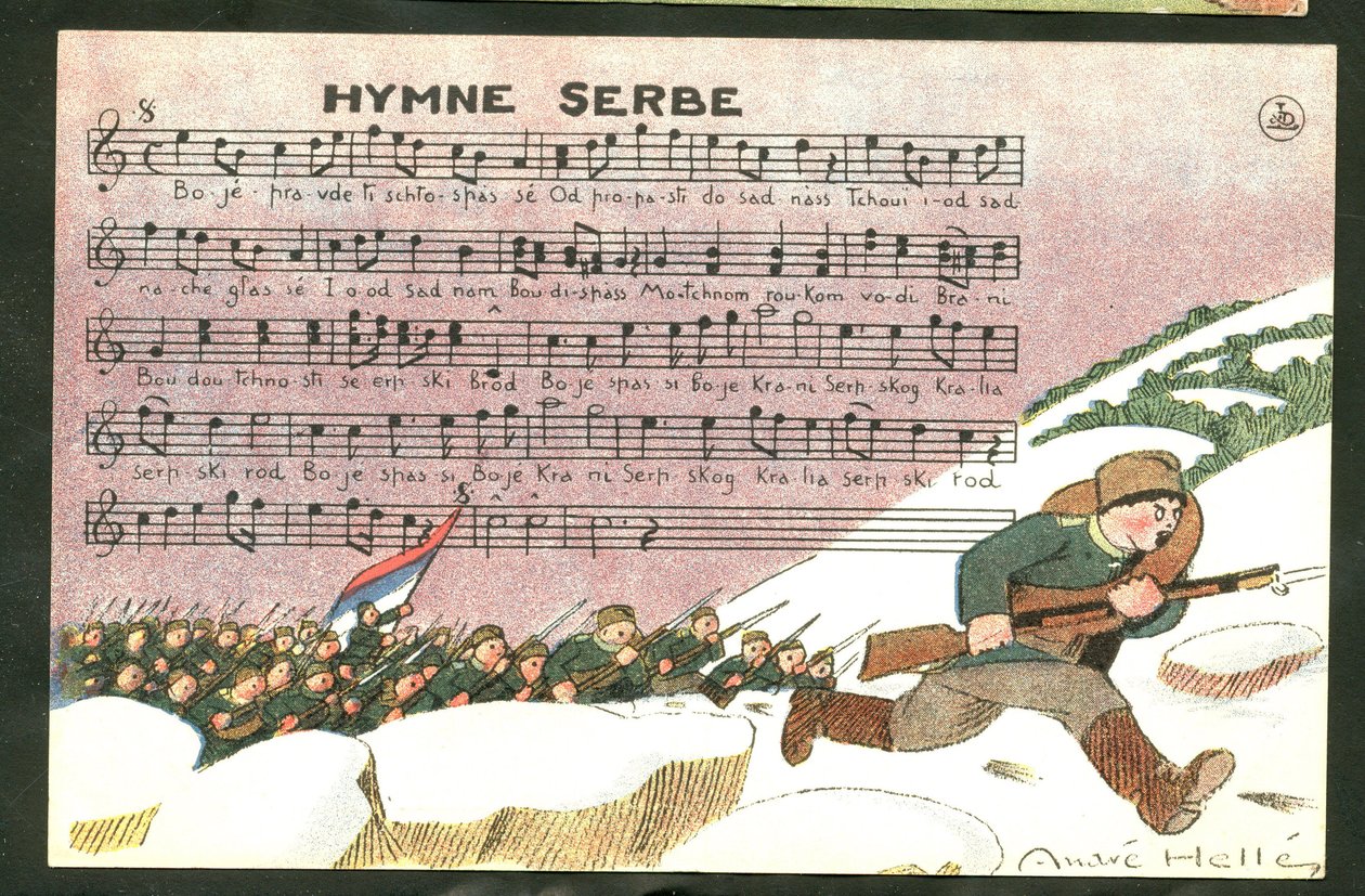 Postikortti, satiirinen väreissä: Helle (1875-1945) Kuvitus: Andre Helle (1875-1945) tekijältä Andre Helle